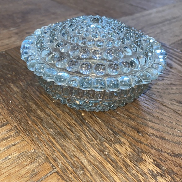 Depression Glass Trinket Dish with Lid - Picture 3 of 5